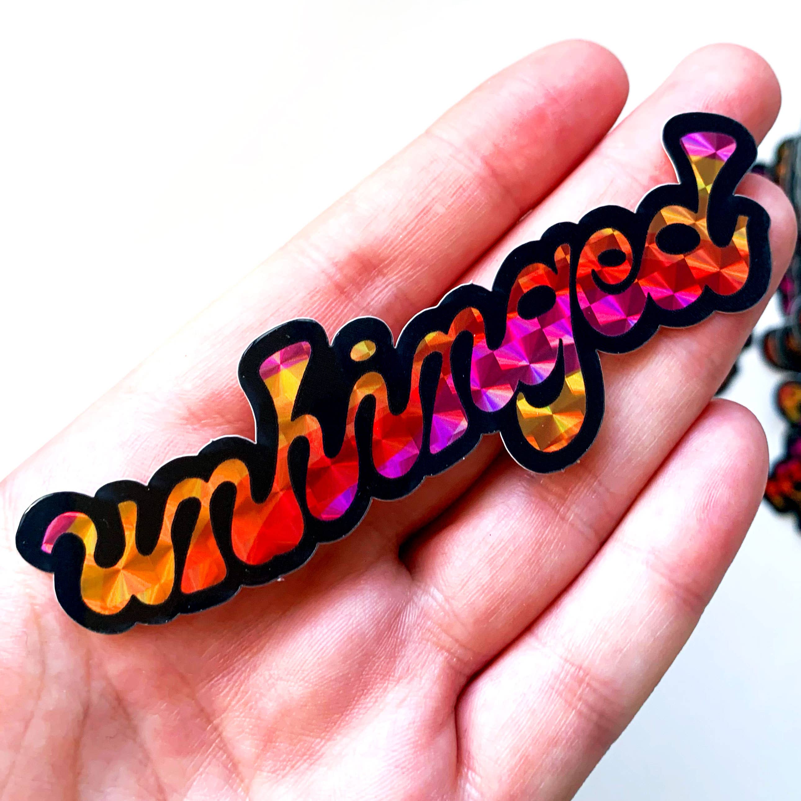 Krystan Saint Cat - Wholesale Sticker - Unhinged Type Prismatic Vinyl Sticker3