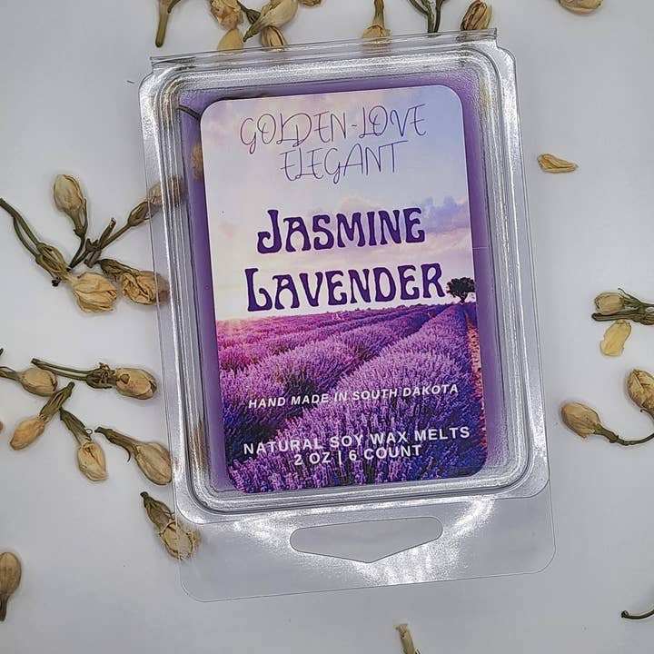 Jasmine + Lavender-6ct. Purple Wax Melt for wholesale by Golden~Love Elegant