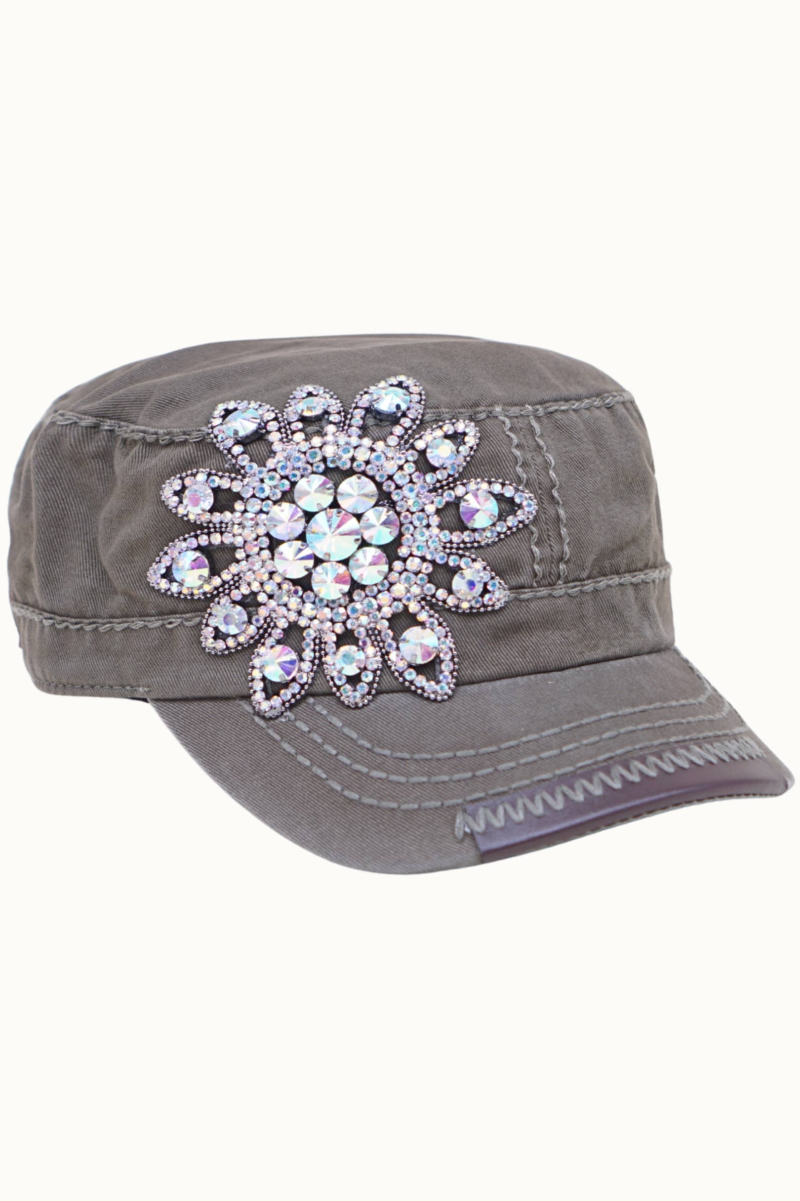 Olive & Pique - Wholesale Baseball Cap - Women's - Sunflower Bejeweled Glitz Cadet Cap, Adjustable3