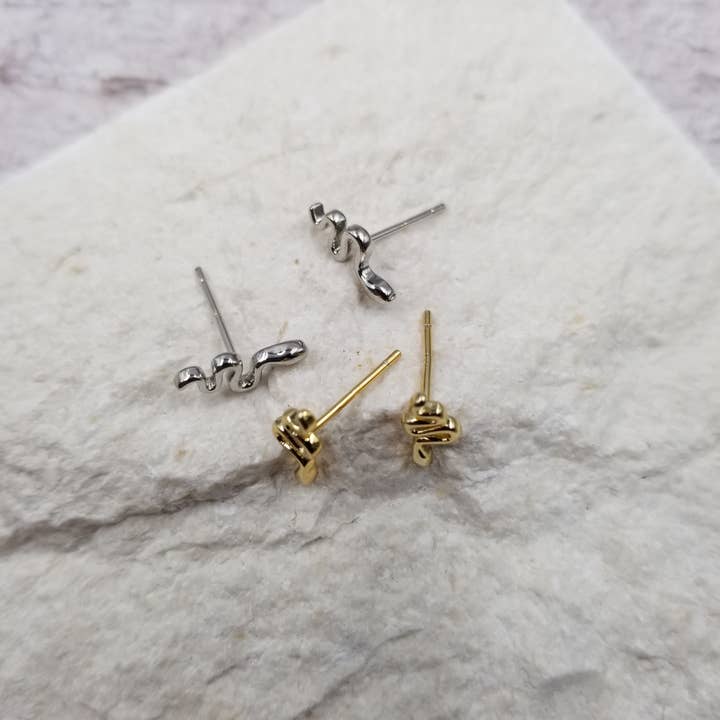 Treasure Wholesale - Wholesale Stud/Post Earrings - Dainty Snake Studs
