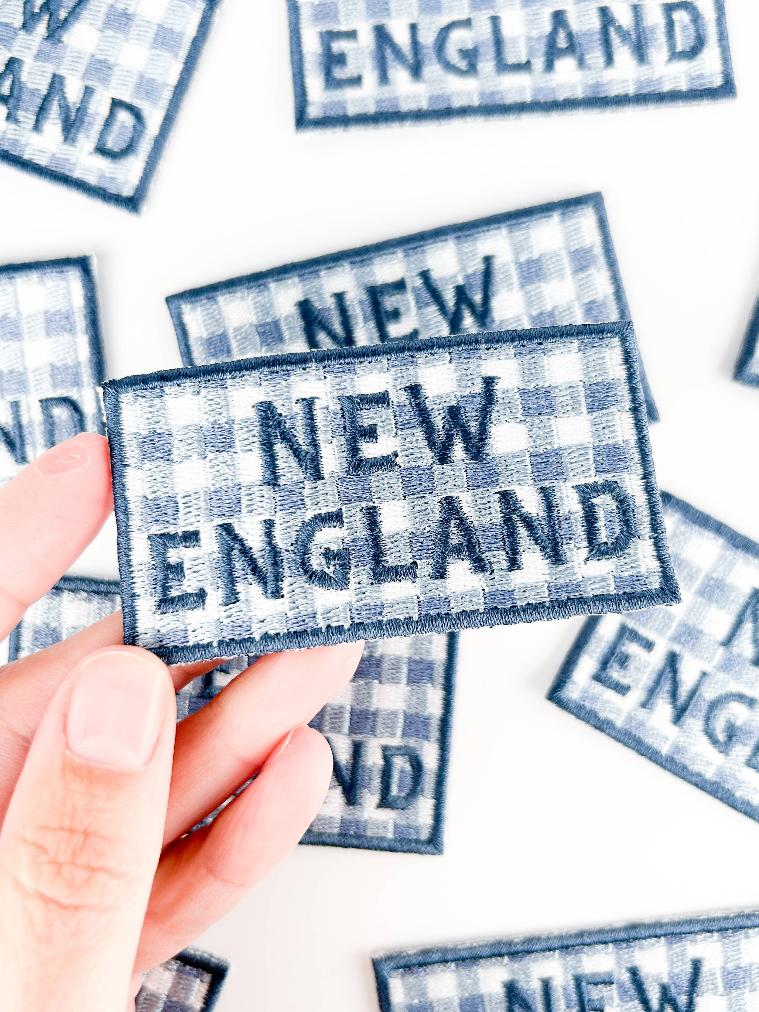 Field Trip Threads - Wholesale Patch - New England Patch – Blue Gingham Embroidered Iron-On3