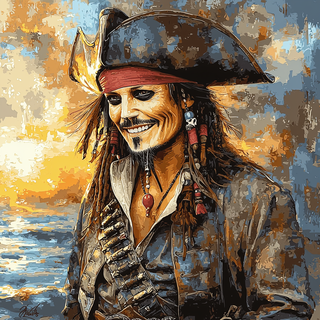 Artistry Rack - Wholesale DIY Craft Kit - Johnny Depp: The Eccentric Captain of the Black Pearl - DIY Painting By Numbers Kit0