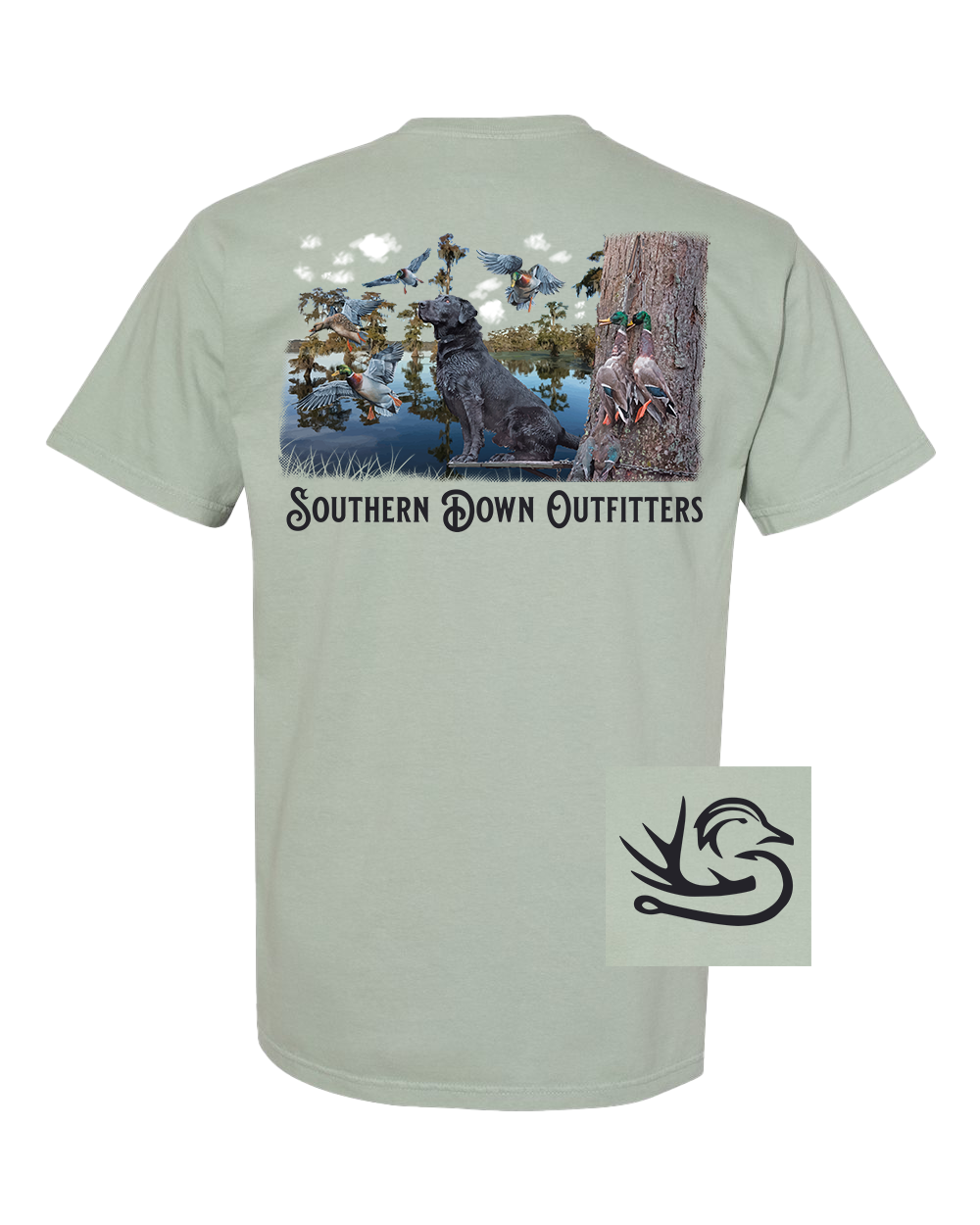 Southern Down Outfitters - Vente T-shirt sérigraphié – unisexe - T-shirt marais labrador noir0