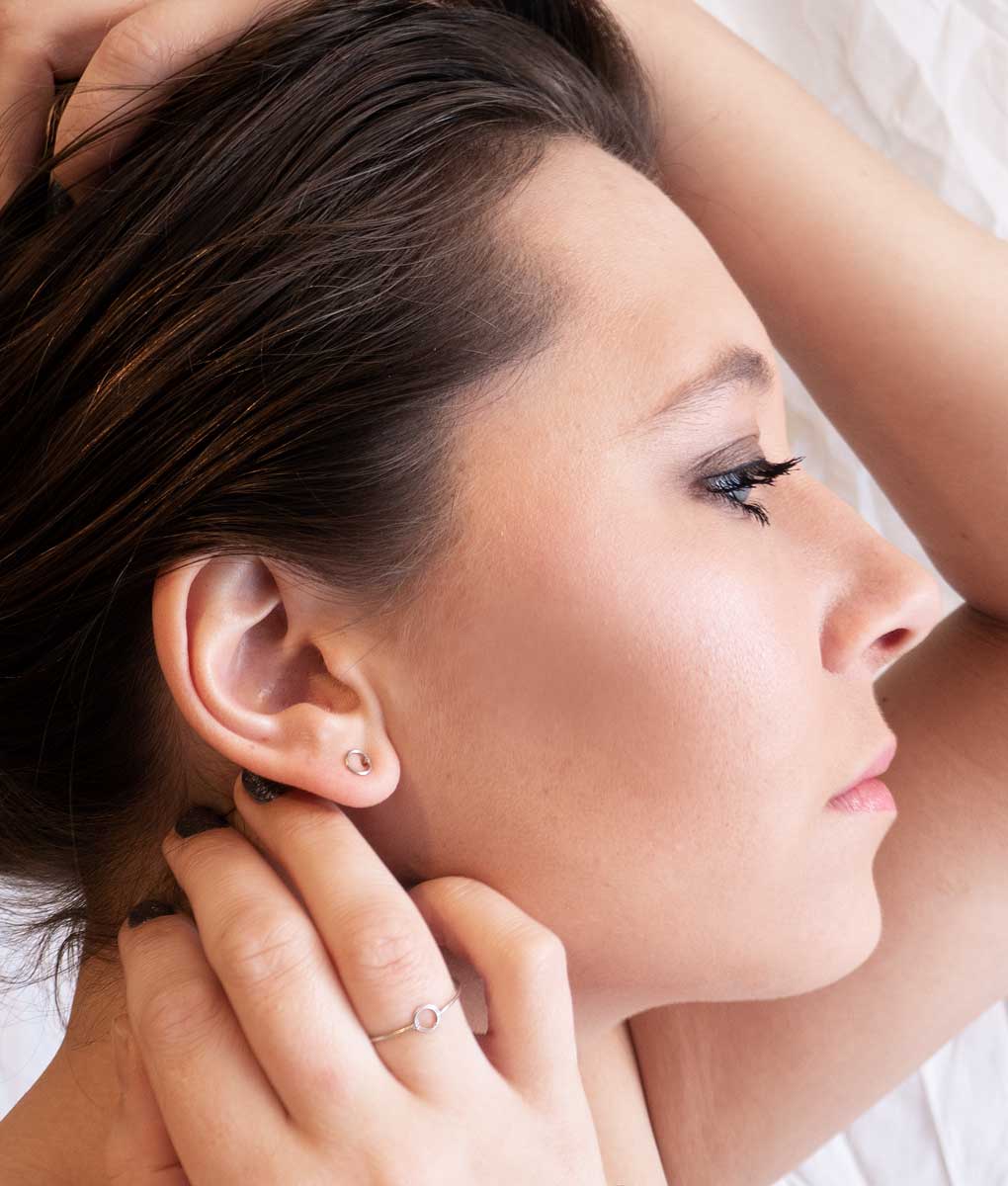 Jewelry by Moette - Wholesale Stud/Post Earrings - HULA HOOP MINI SILVER EARRINGS1