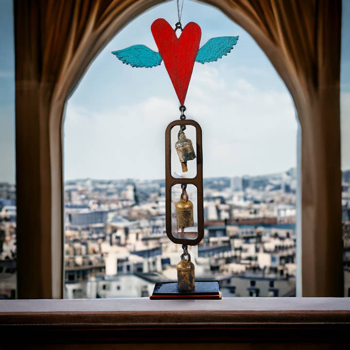 Whimsies - Wholesale Wind Chime - Heart wind chime garden nana bells cute gift celestial patio