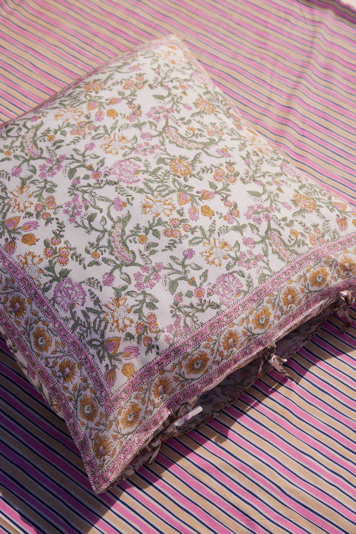 Cr me Mimosa Printemps Luria Pillowcase for wholesale on Faire0