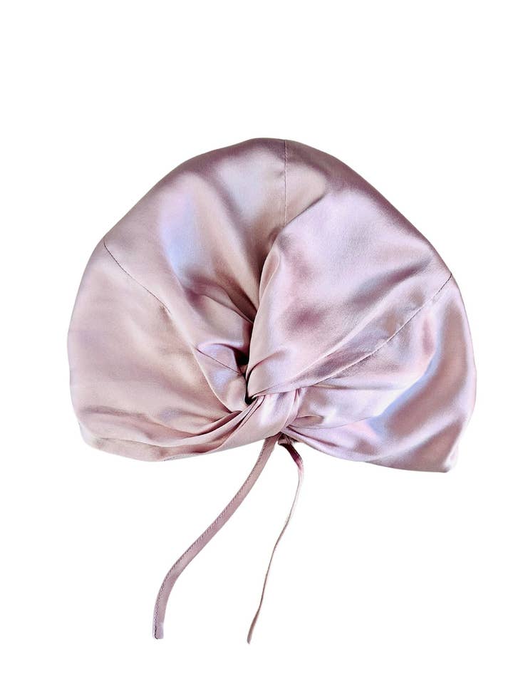 Pure Silk Twisted Turban Style Cap Adjustable Strings for wholesale by Marcheduluxe