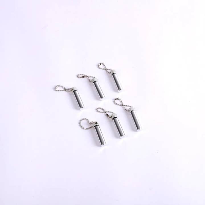 Swanson Christian Products - Wholesale Keychain - Unisex - Oil Vial Keychain Silver 1 3/4 Inch - Pack of 6