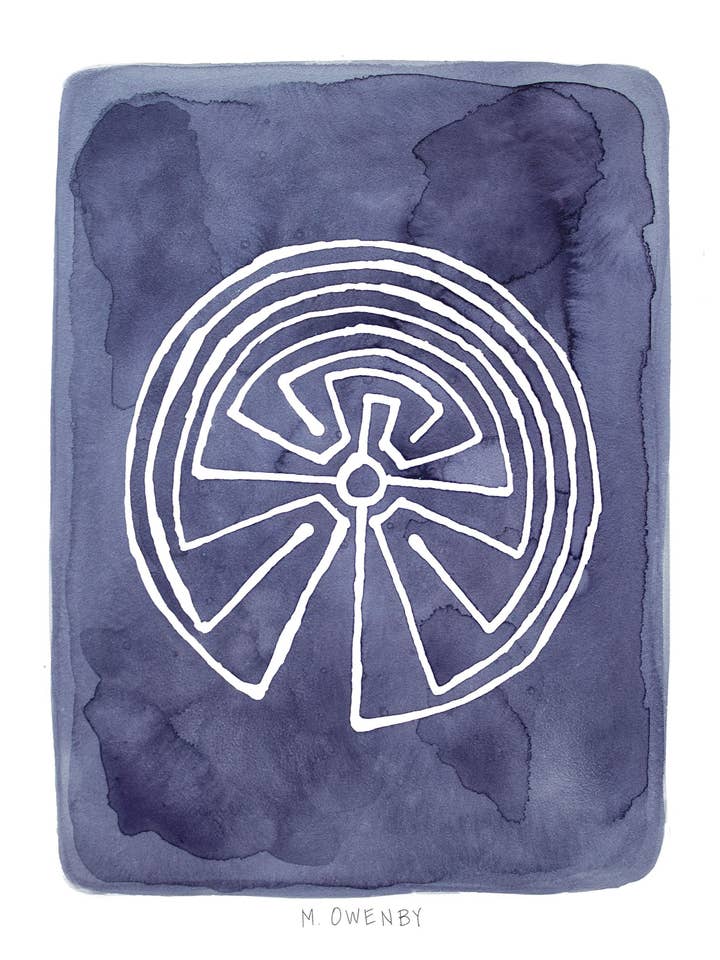 Mayan Labyrinth - Fine Art Print (Unframed) for wholesale by Michelle Owenby Design