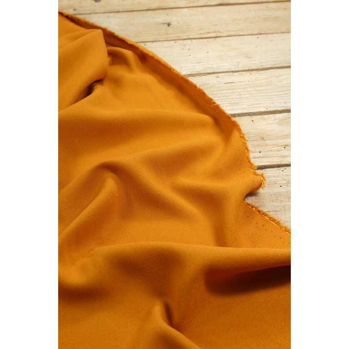 Eglantine et Zoé - Wholesale Fabric - Yellow Curry Viscose Crepe Fabric