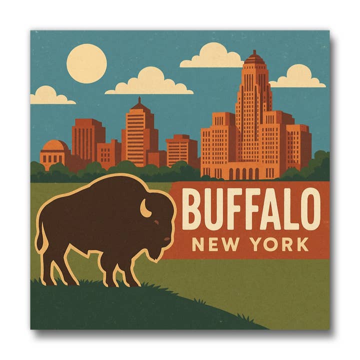 Buffalo, Ny 3x3 Magnet for wholesale by Christmas All Over
