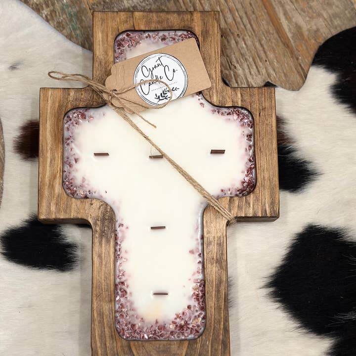 Cross Crystal Dough Bowl Soy Candle- Endless Weekend for wholesale by Grant Candle Co.