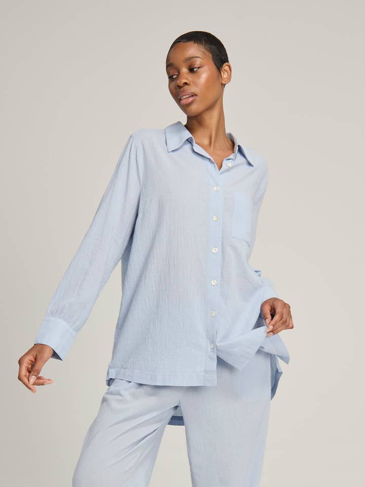 Midi-skjorten - Himmel for engroshandel hos Nudea