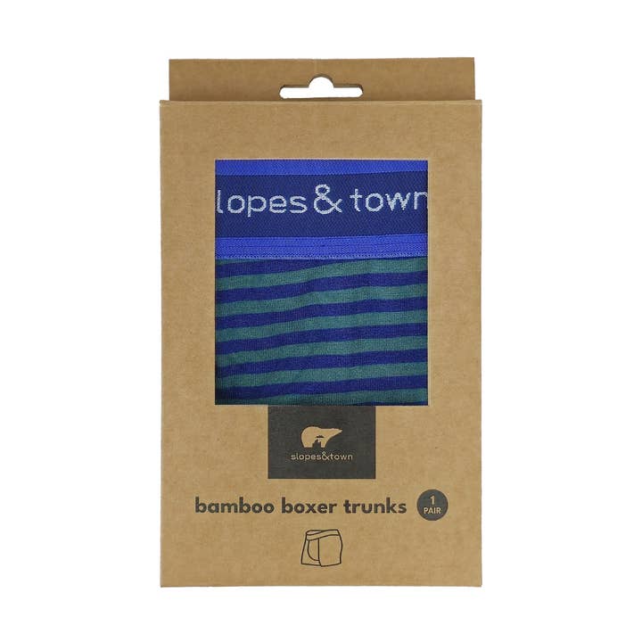 Boxer in bambù a righe verdi per la vendita all'ingrosso da parte di Slopes&Town