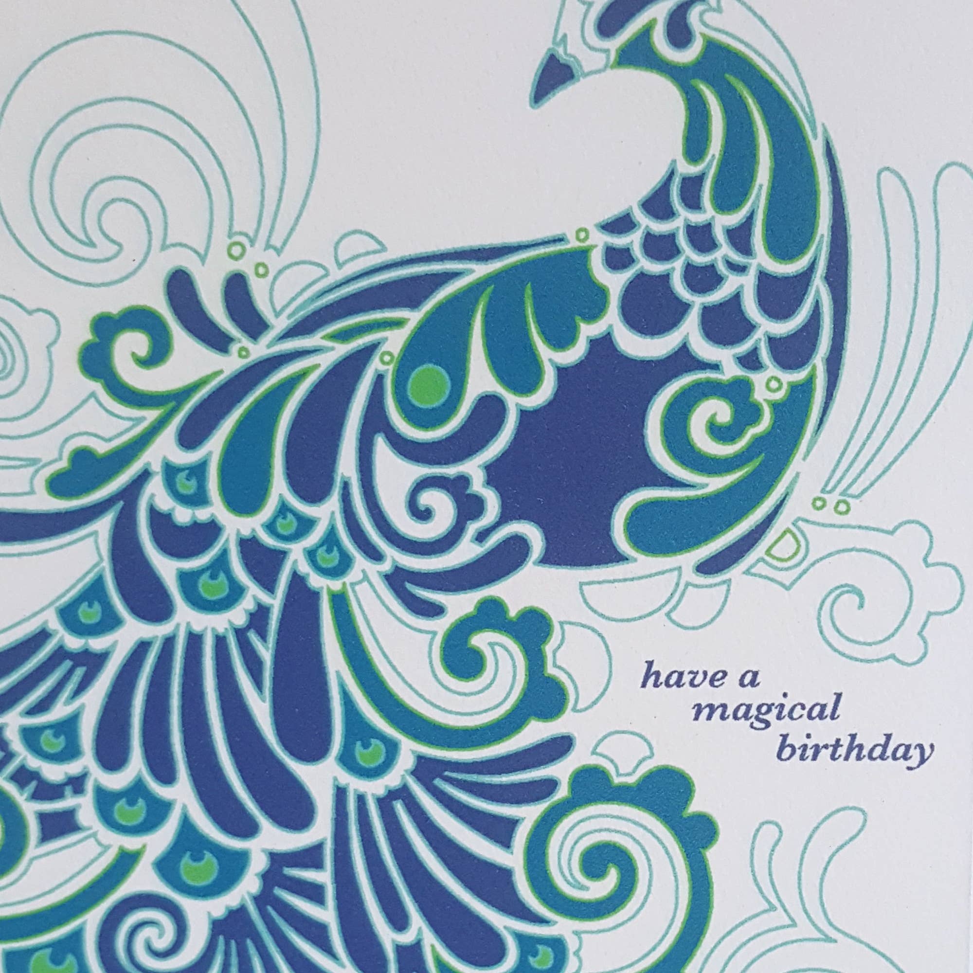Little Green - Wholesale Birthday Card - Have a Magical Birthday Peacock Greeting Card2