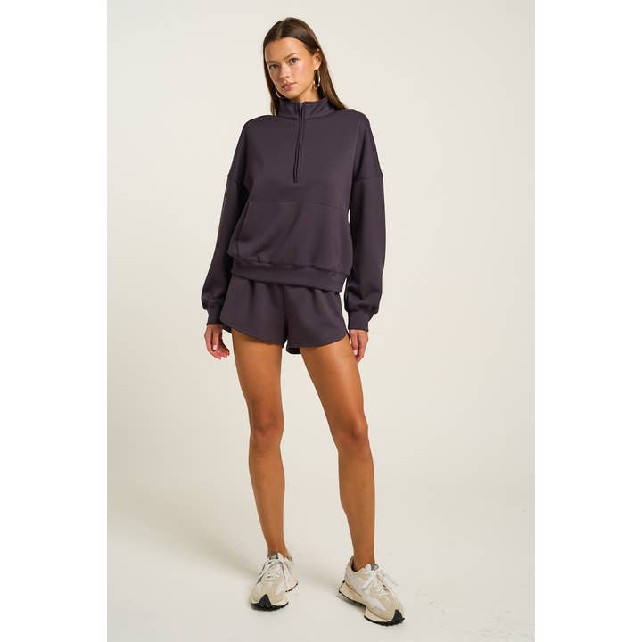The GREii - Wholesale Sweatshirt - Women's - Mock Neck Half Zip Up Sweatshirt13