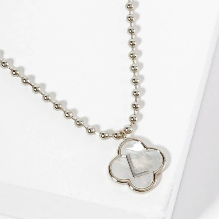 Wild Honey - Wholesale Pendant/Charm Necklace - 18K Gold-Dipped Brass Quatrefoil Monogram Necklace39