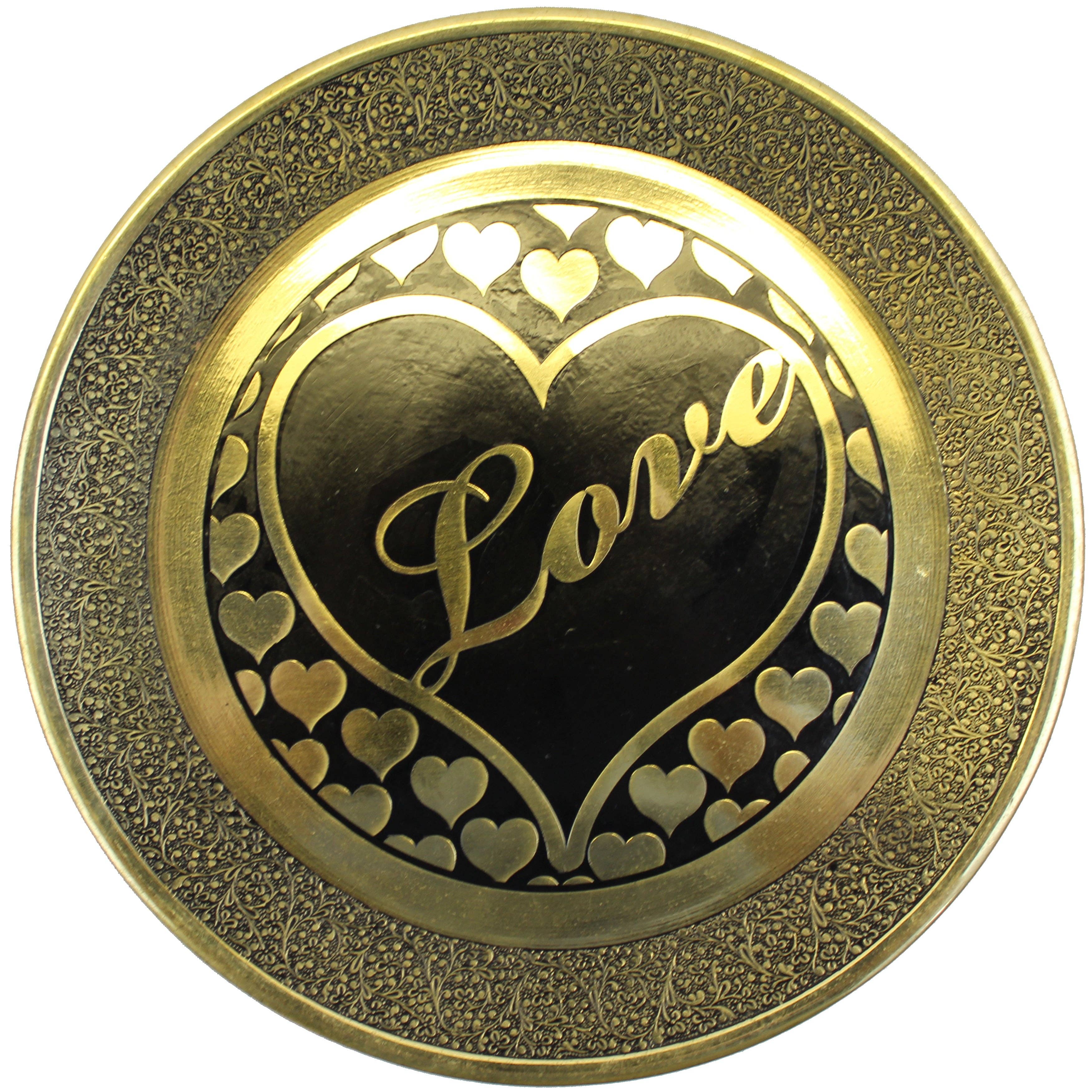 Natural Geo – Großhandel Dekorative Platte/Teller/Schüssel – Natürliche Geo-Liebendes Herz Dekorative Wandhängende Messing-Akzentplatte4