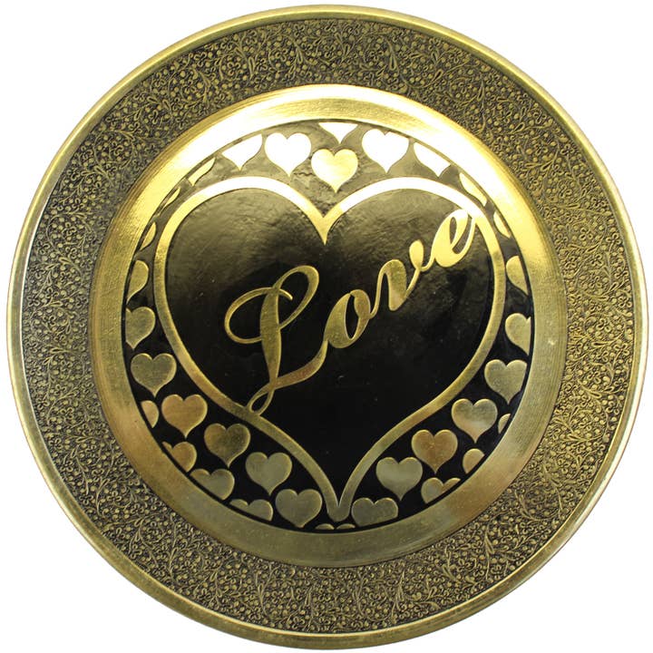 Natural Geo – Großhandel Dekorative Platte/Teller/Schüssel – Natürliche Geo-Liebendes Herz Dekorative Wandhängende Messing-Akzentplatte4