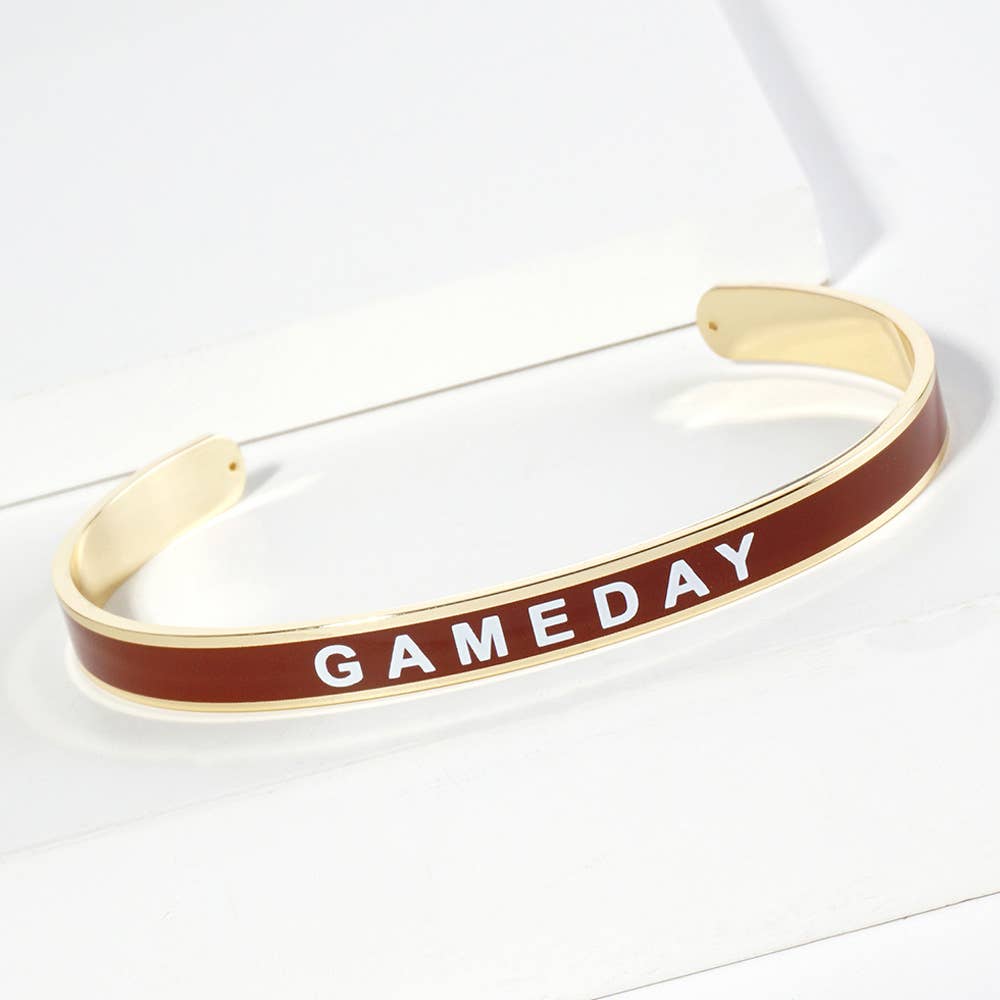Sensibling Corp. – wholesale Manschettarmband – Guldpläterat GAMEDAY-meddelande emaljarmband12