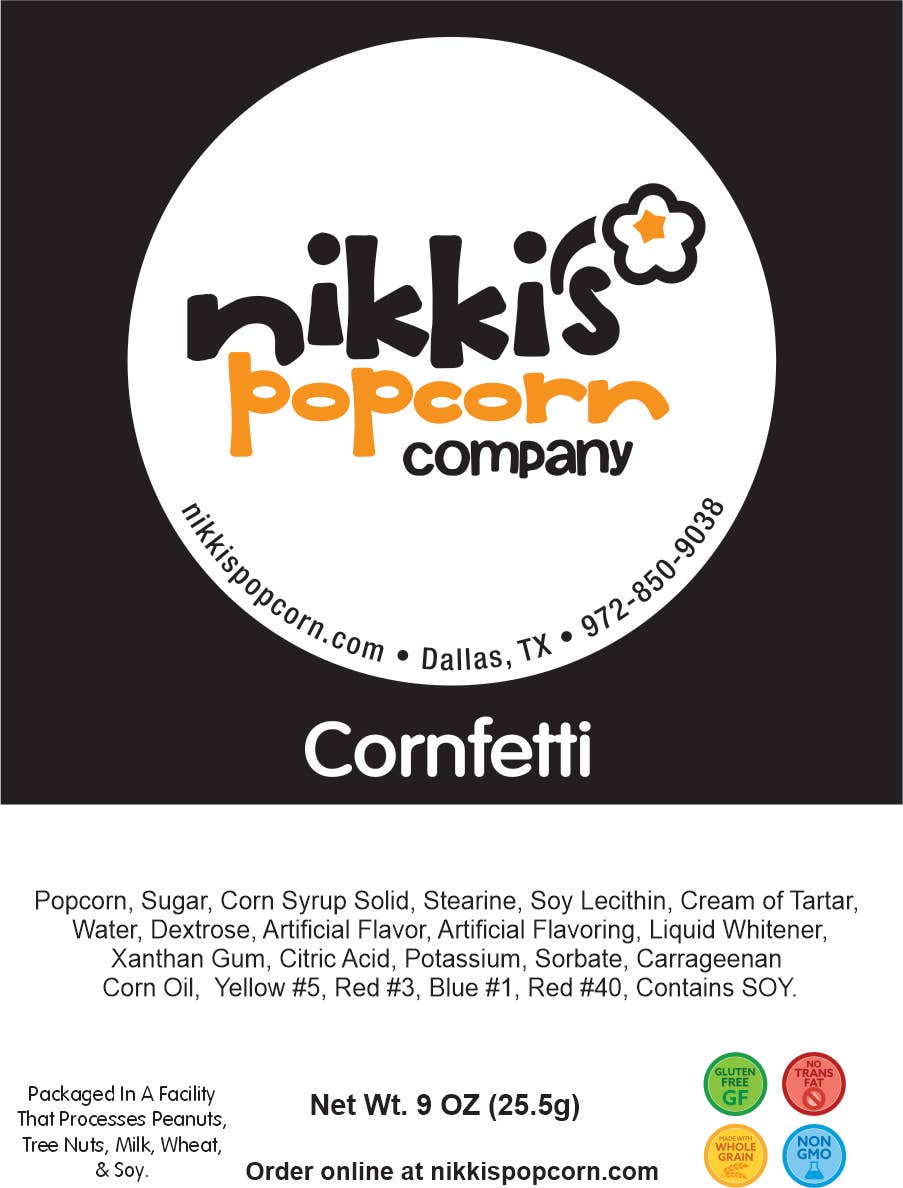 Nikki's Popcorn Company - Wholesale Popcorn - 4 Cup Peg Bag - Cornfetti Popcorn3