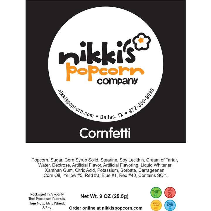 Nikki's Popcorn Company - Wholesale Popcorn - 4 Cup Peg Bag - Cornfetti Popcorn3