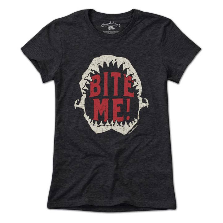 Charcoal Bite Me Jaws T-Shirt for wholesale on Faire1
