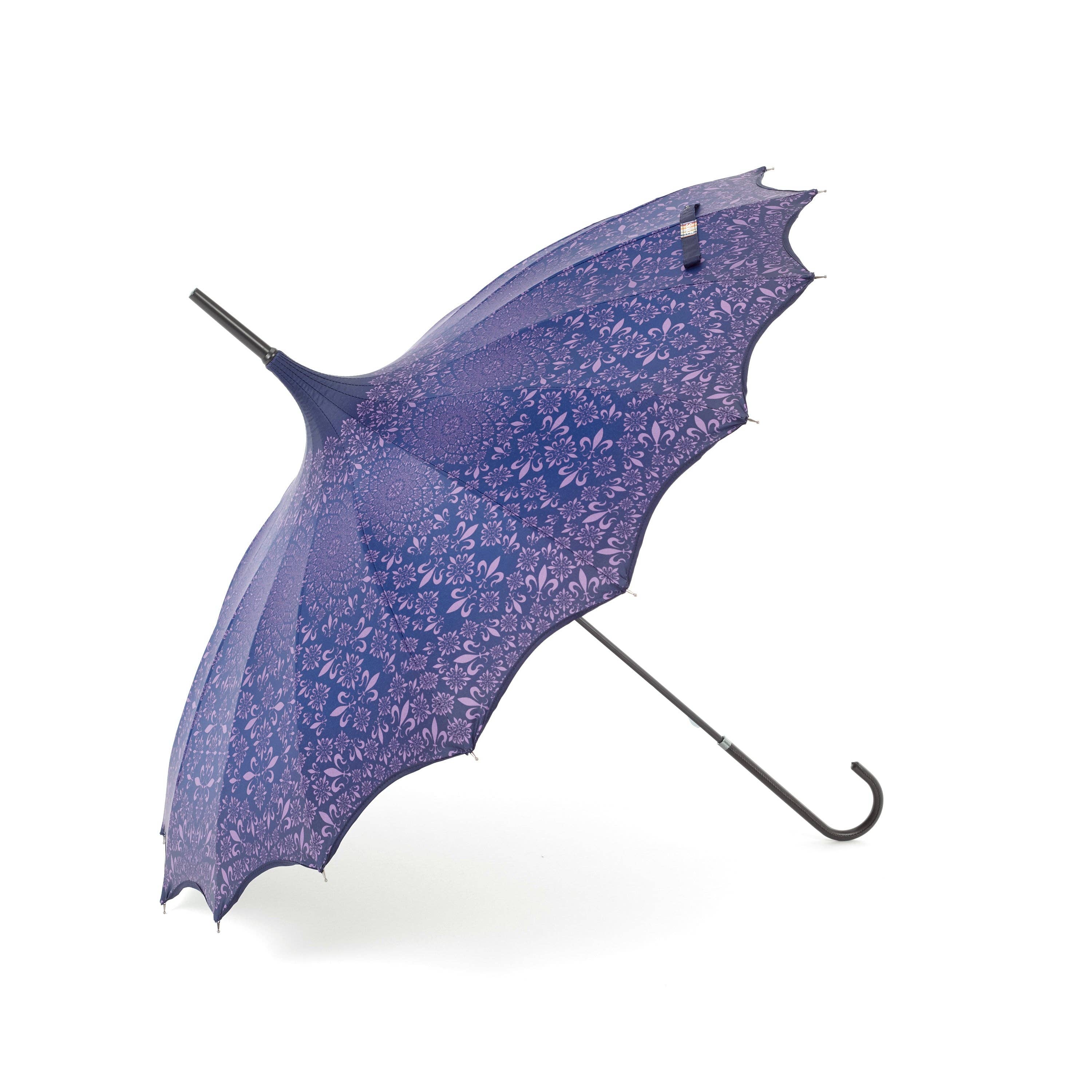 Soake - Venta al por mayor Paraguas - Mujer - Pagoda con patrón boutique y borde festoneado en púrpura8