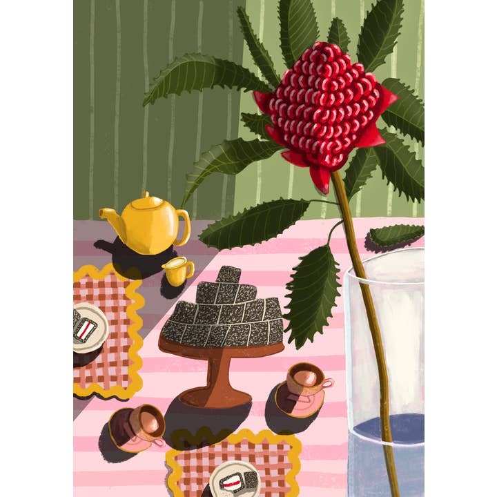 Elise Gow Designs - Wholesale Art print - "Just whipped up some Lamingtons" - A3 & A4 Wall Art Prints1
