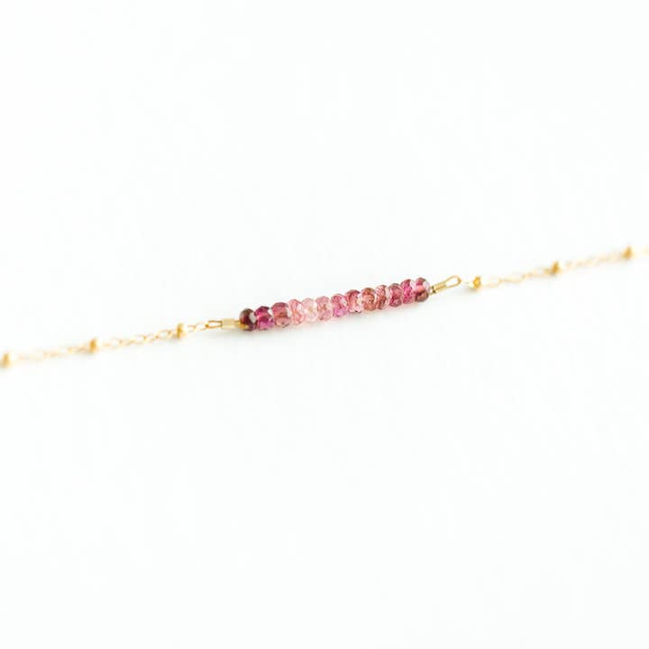 Pink Tourmaline Ombre Bracelet Gold Fill Sterling Silver for wholesale by Seaflowerjewelry