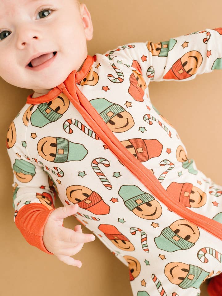 Little One Shop - Wholesale Sleepsuit - Baby - Christmas Smiley Bamboo Sleeper