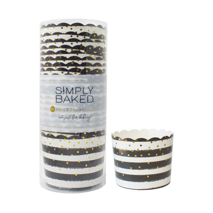 Large Paper Baking Cups | Black Confetti | 50 ct for wholesale by Sophistiplate