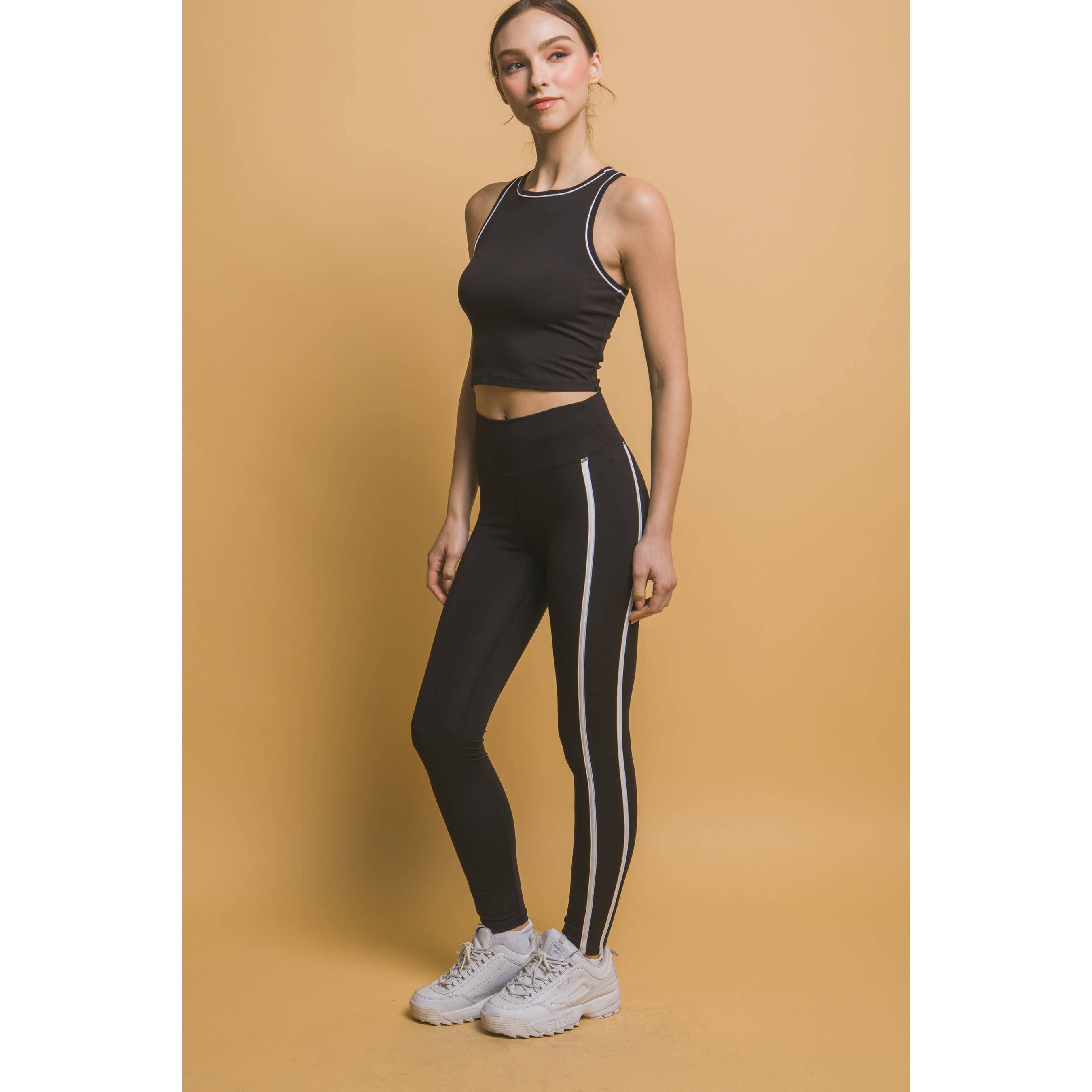 Style Up - Wholesale Athletic/Lounge Leggings - Women's - Side Stripe Leggings Pants9