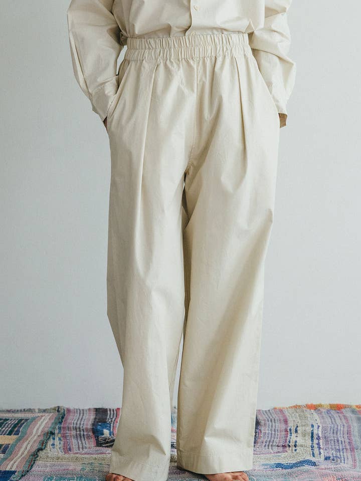 Saliha Pants Oyster for wholesale by Fog Linen Work