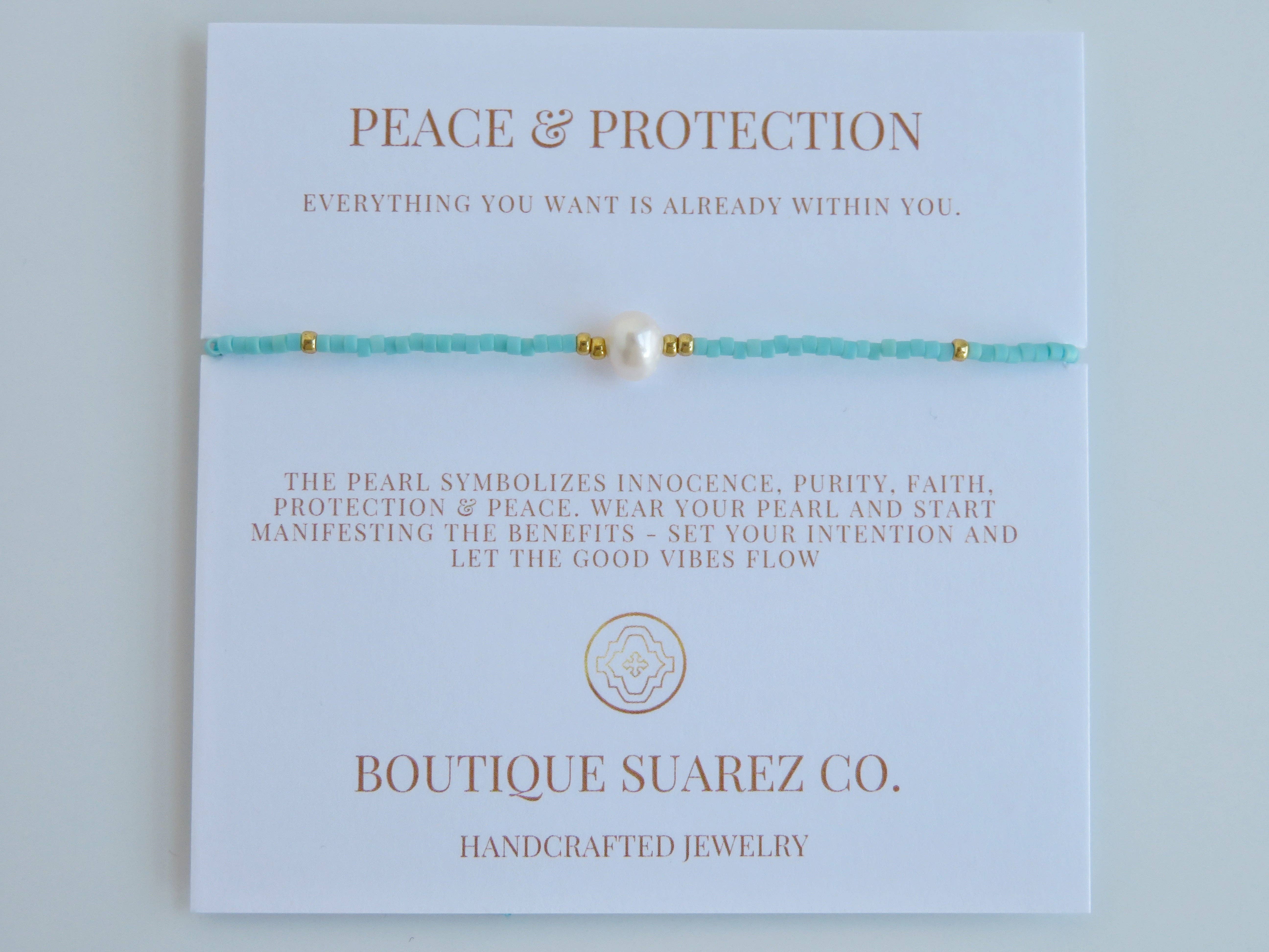 Boutique Suarez Co. - Wholesale Beaded Bracelet - Manifest Peace - Pearl Bracelet85