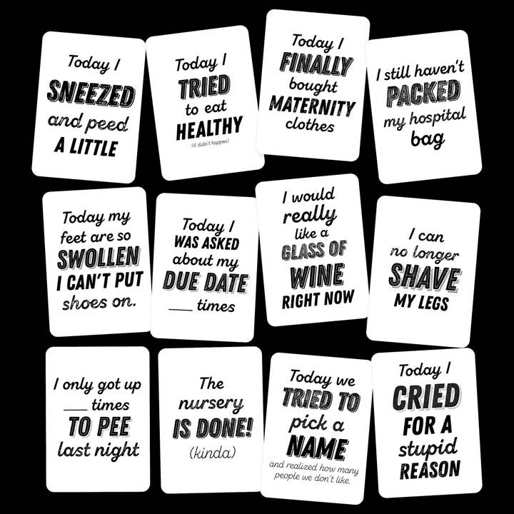 Blunt Pregnancy Milestone Cards for wholesale by Midwestmod | Pixel + Stitch