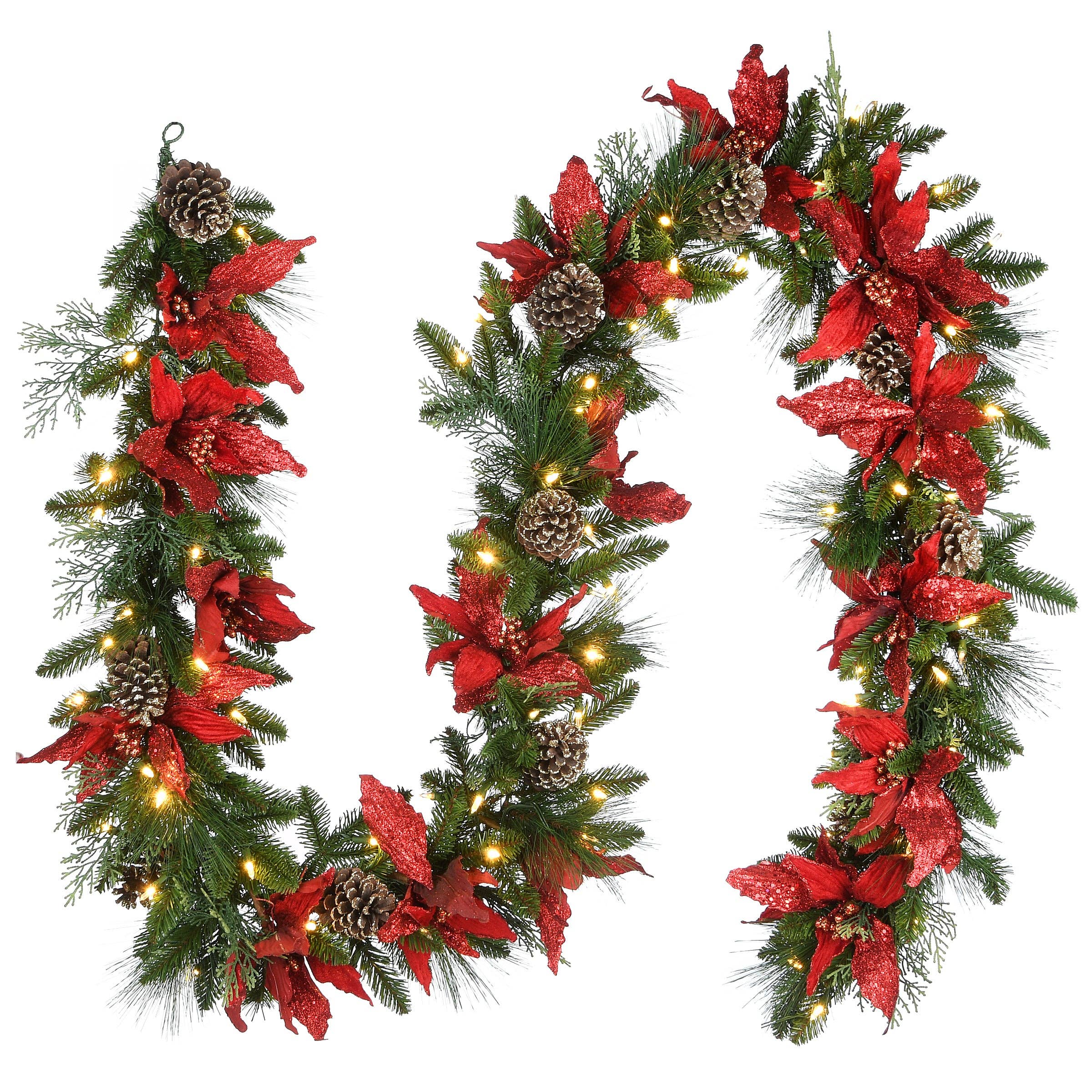 National Tree Company - Wholesale Bunting/Garland - 9 ft. Pre-Lit Decorative Collection Garland with Clear Lights, Plug-In0