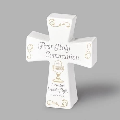 Roman - Wholesale Decorative Tabletop Object - The 1st Communion Ceramic Cross