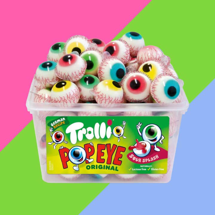 Trolli Pop Eye Tubs 60 Count for wholesale by Gaffney's Sweets & Treats Wholesale