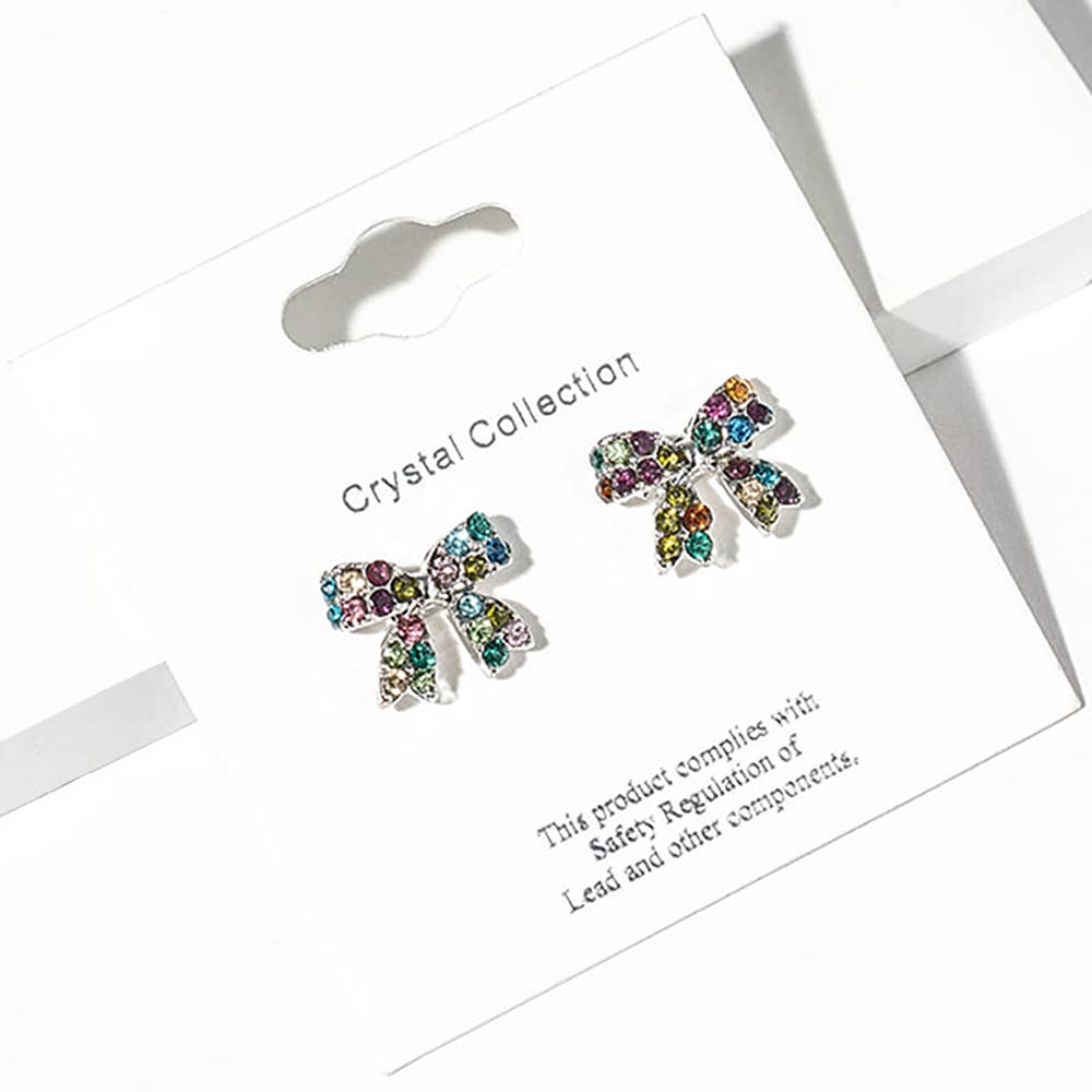 Sensibling Corp. - Vente Clous d'oreille - Boucles d'oreilles clous nœud en strass cristal30