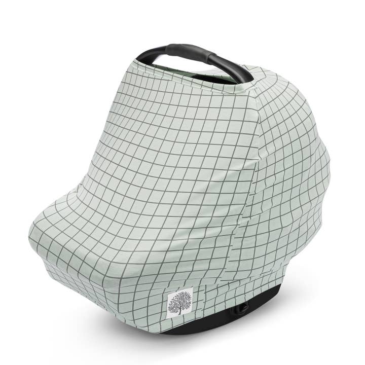 Multi-use Cover, Sage Windowpane for wholesale by Parker Baby Co.