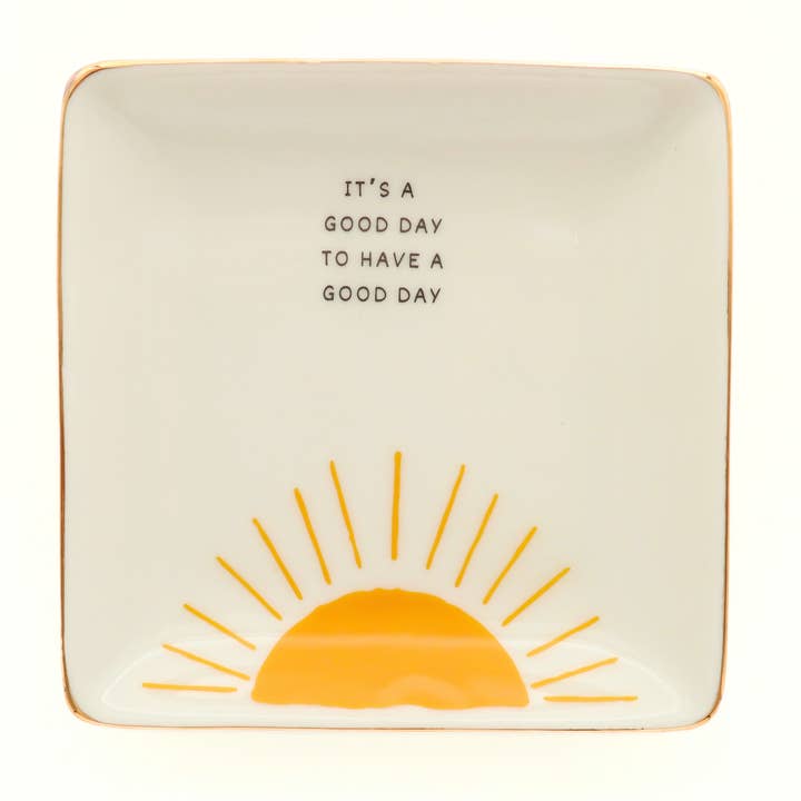 Properly Improper - Wholesale Jewelry Dish - It's A Good Day - Square Trinket Tray
