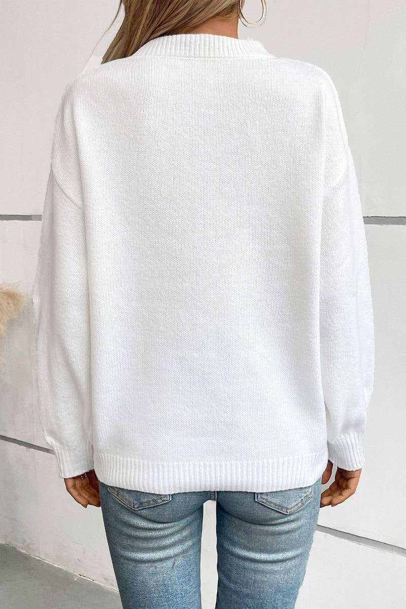 WHITE CWOSWL5753_AMERICAN FLAG LOOSE FIT CREWNECK SWEATER for wholesale on Faire6