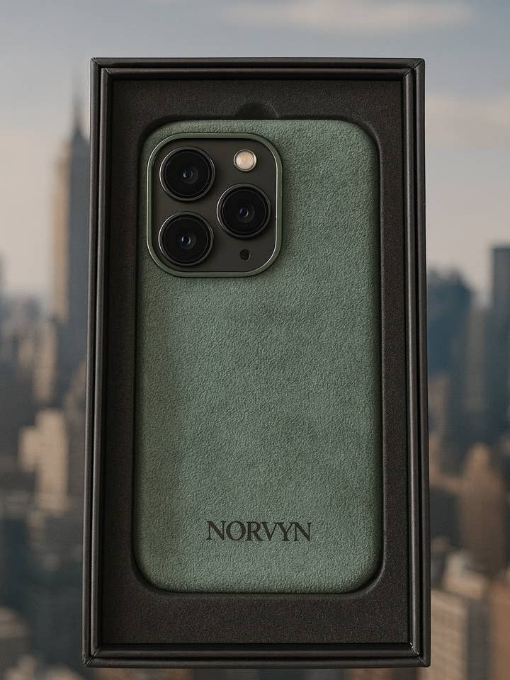 Iphone 15 Pro Max - Alcantara Green & Black for wholesale by Norvyn Canada Tech Accessories