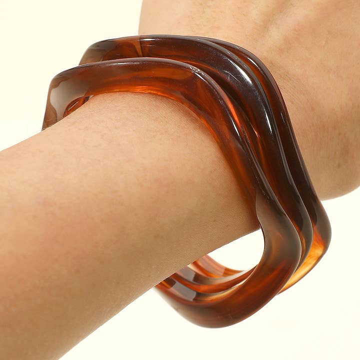 3PCS - Braccialetti a strati multipli in resina ondulata per la vendita all'ingrosso da parte di Sensibling Corp.