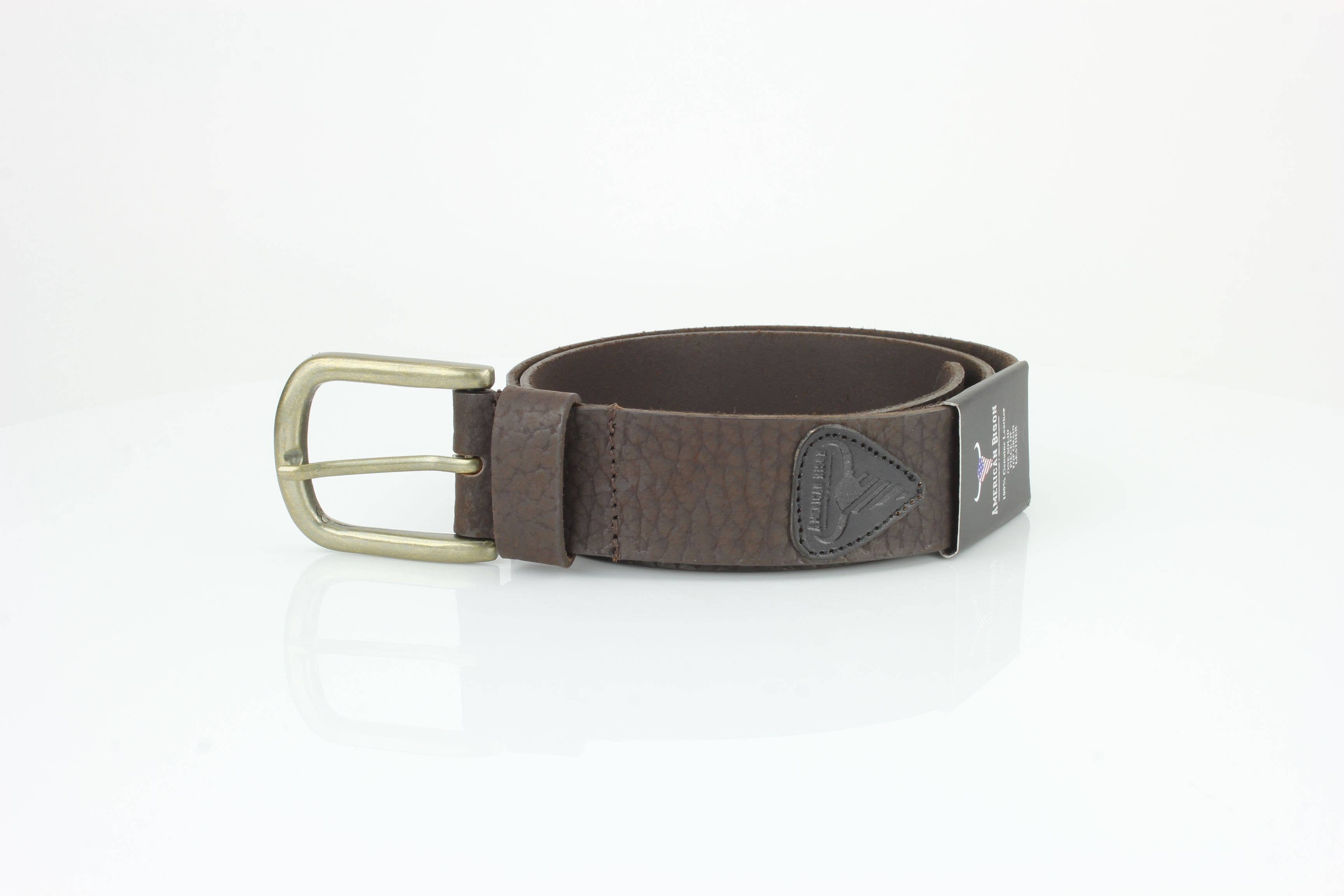 Leather Impressions Inc - Wholesale Belt - Unisex - Distressed Grain Leather Belt with Embossed Patch ABB 0238