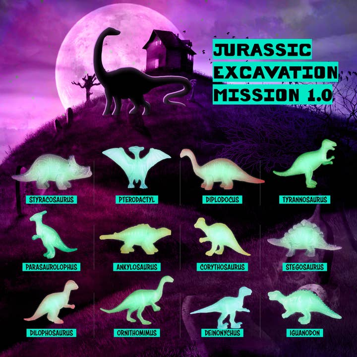 Dan&Darci - Wholesale Classic Toy - Kids - Glow in The Dark Dino Eggs Dig Kit for Kids