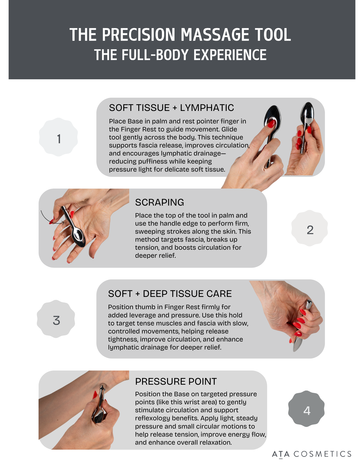 ATA Cosmetics - Wholesale Face/Beauty Roller - The Applicator®: Stainless Steel4