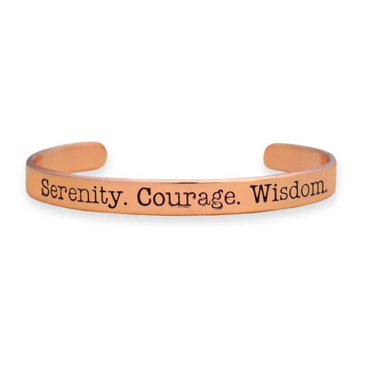 Off the Cuff "Serenity. Courage. Wisdom." Message Cuff for wholesale by From The Heart