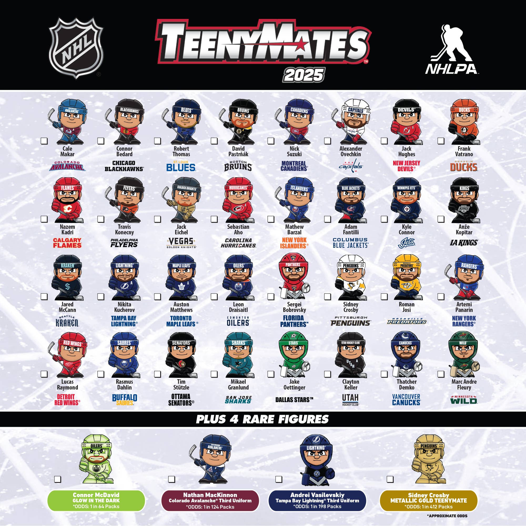 Party Animal, Inc. - Vente Lot de jouets – enfant - TeenyMates NHL 2025 Présentoir de 32 Packs3